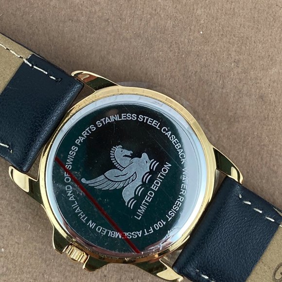 Special Tourneau Champagne Dial Pegasus Gold Watch Limited Edition - Picture 5 of 8